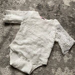 White Lace Baby Onesie